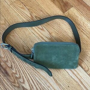Treasure & Bond Olive Suede Belt Bag - Real Leather